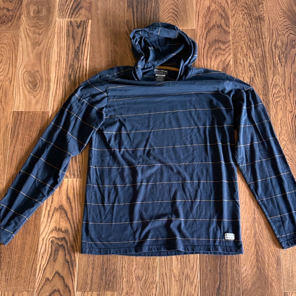 Billabong Navy and Gold Striped Hoodie